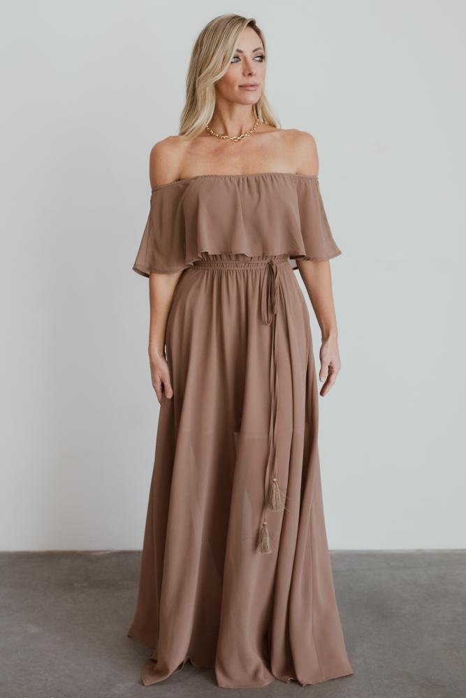 brown maxi dress